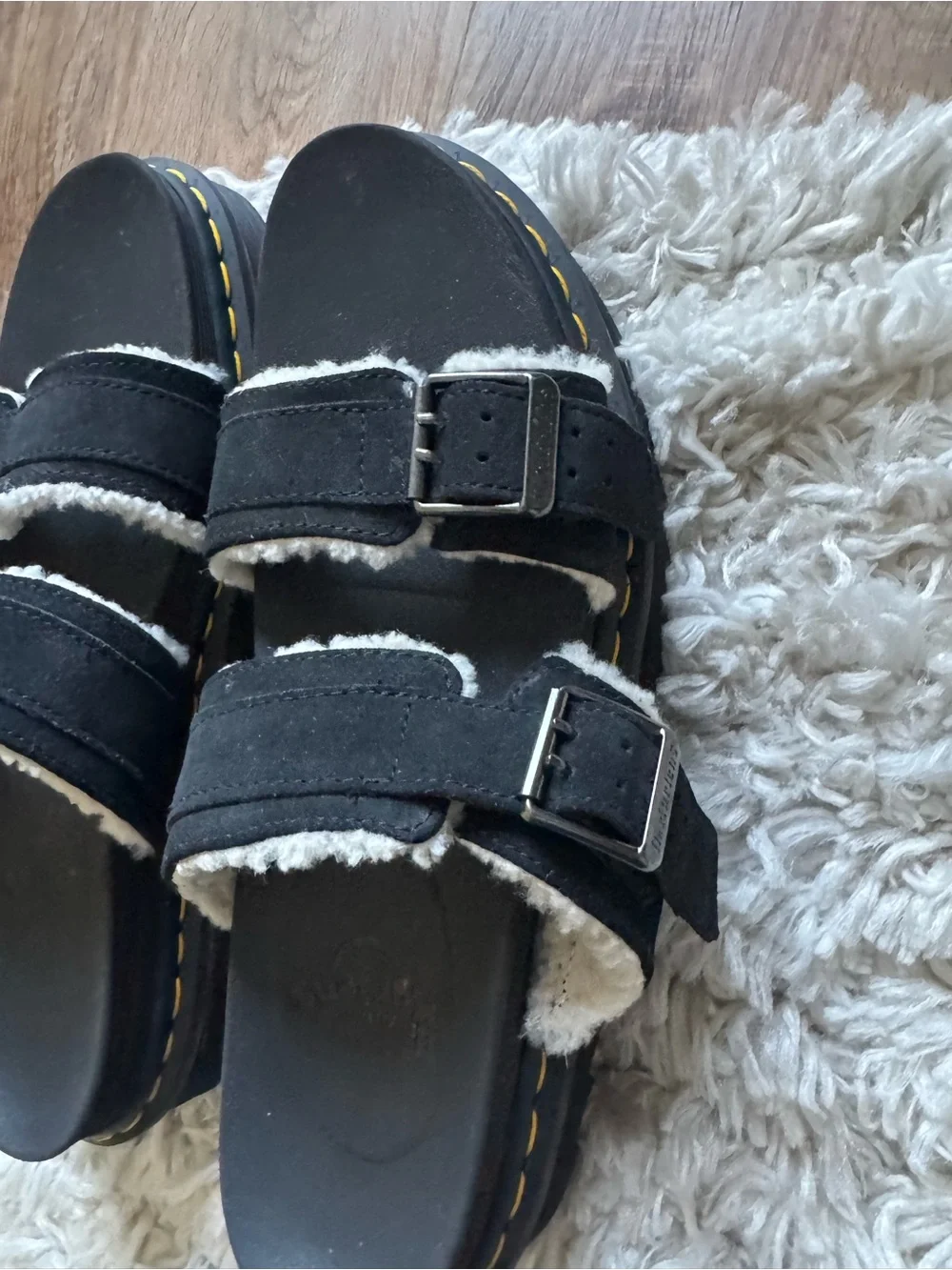 Dr. Martens Black Fleece Lined Sandals